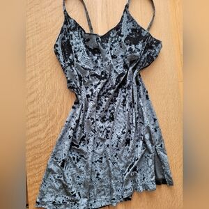 Velvet slip dress / nightgown | Teal blue-green | Sokoloff